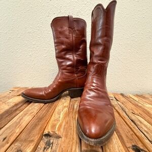 Cole Haan Limited Edition Mens Cowboy Boots Brown Leather Western 10D Serial 64